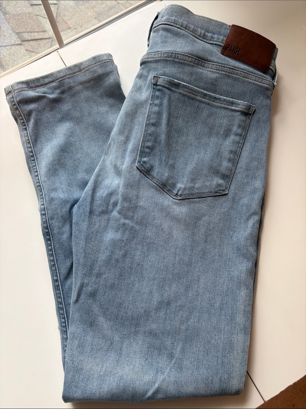 PAIGE Light Blue Slim Straight Jeans